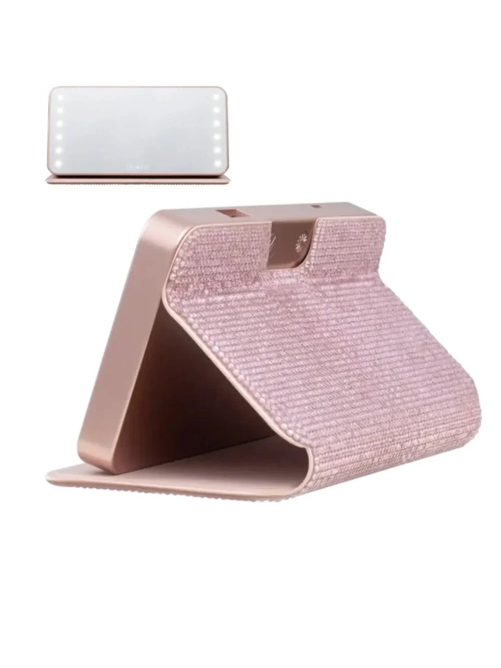 RIKI Powerful LED-lighted Mirror + Power Bank in One – Rose Gold, Limited Ed NIB
